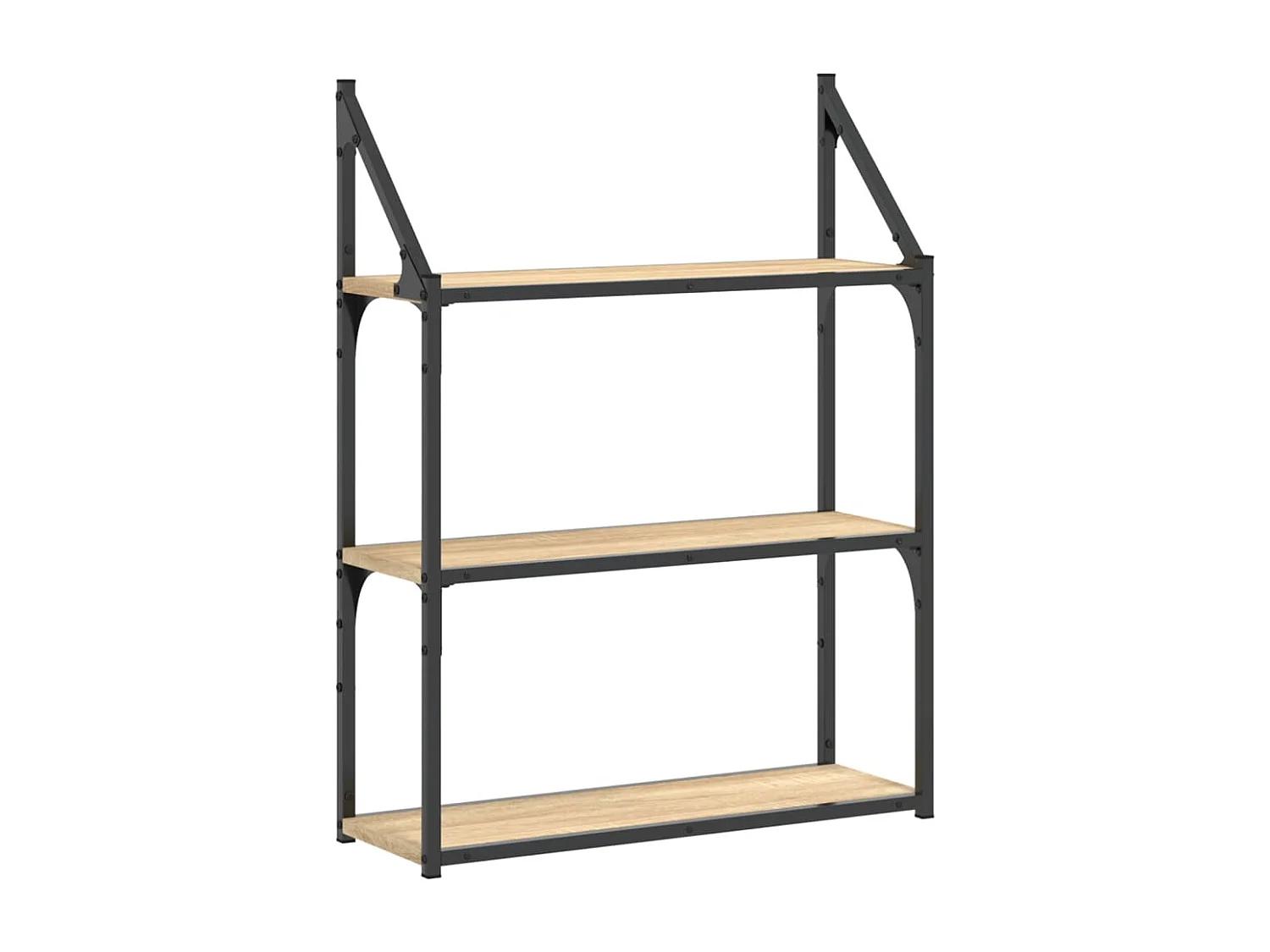 Estantería de pared de 3 niveles roble Sonoma 60x21x78,5 cm