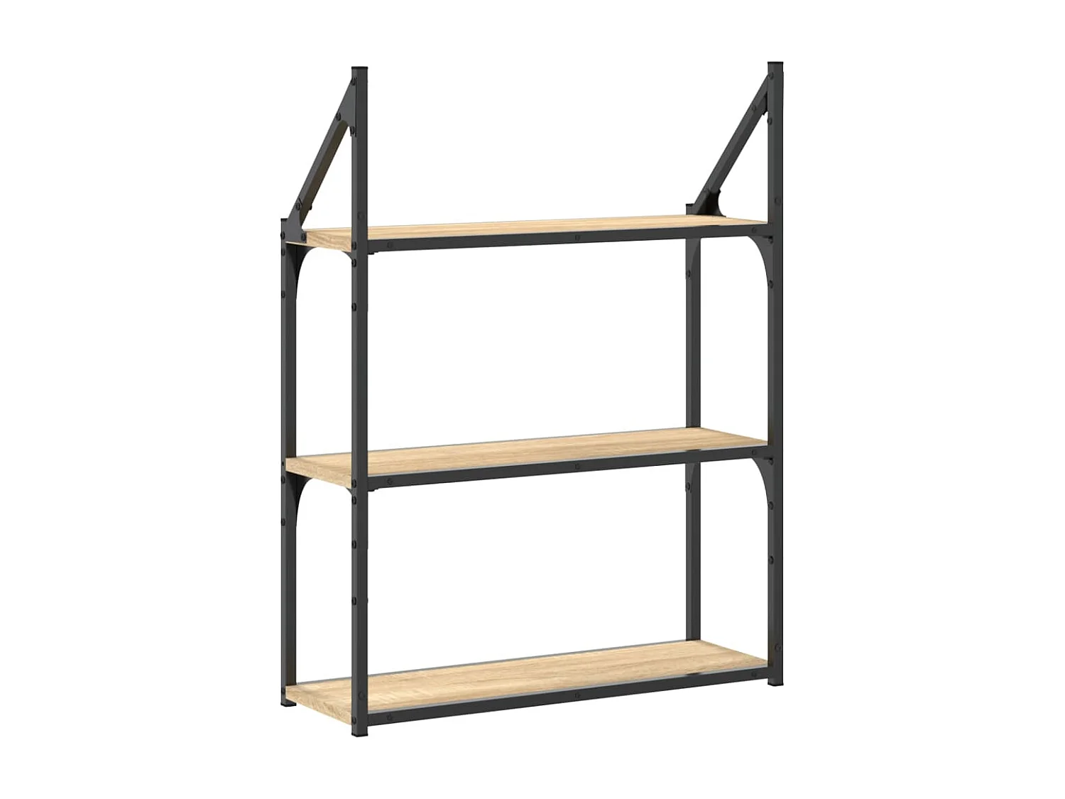 Estantería de pared de 3 niveles roble Sonoma 60x21x78,5 cm