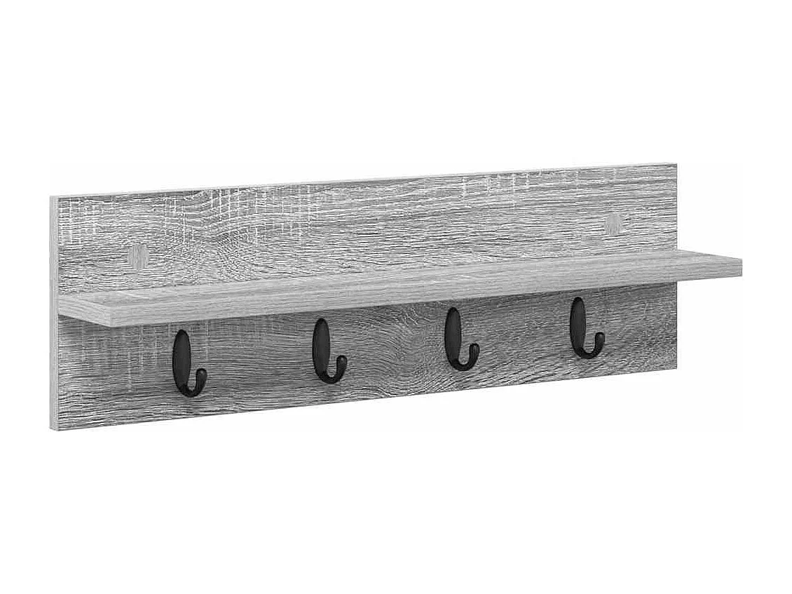 Perchero de pared con estante Sonoma, gris, 60 x 10,5 x 18 cm