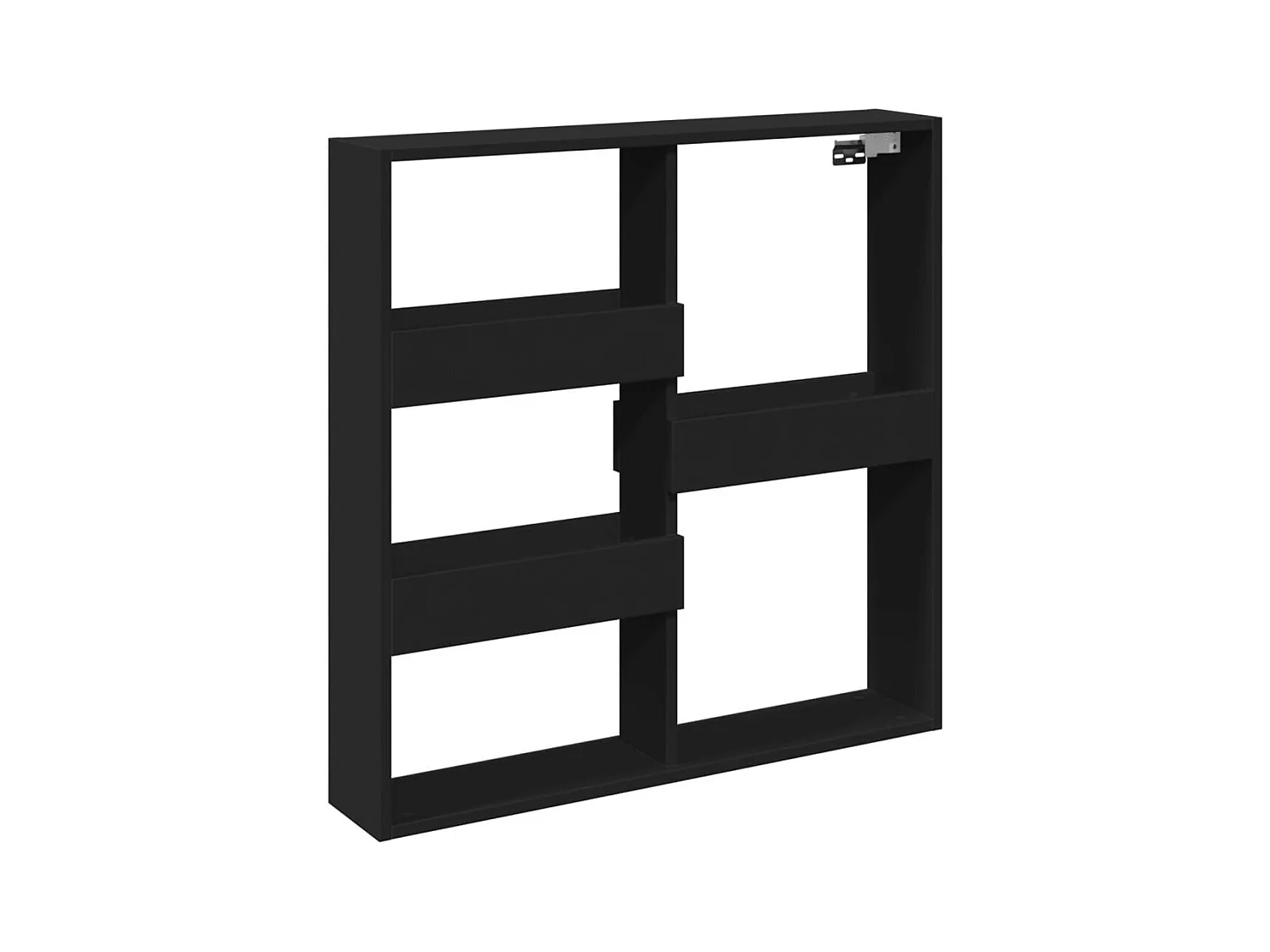 Zwarte wandkast 80x15x80 cm bewerkt hout