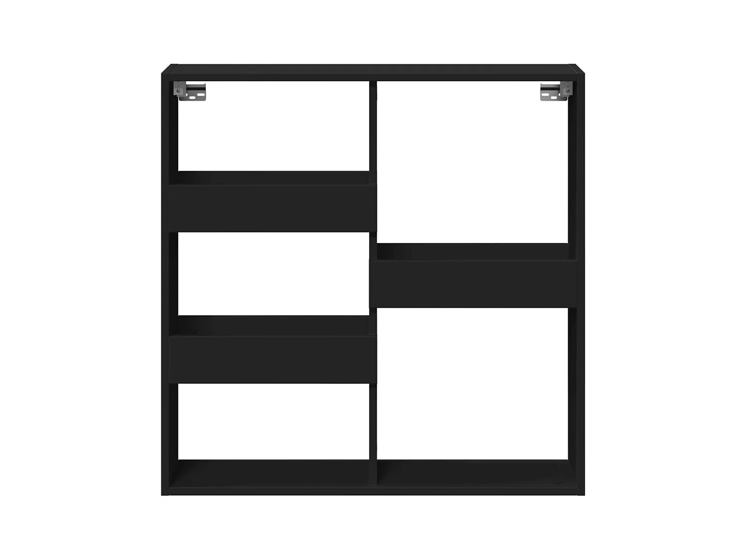 Zwarte wandkast 80x15x80 cm bewerkt hout