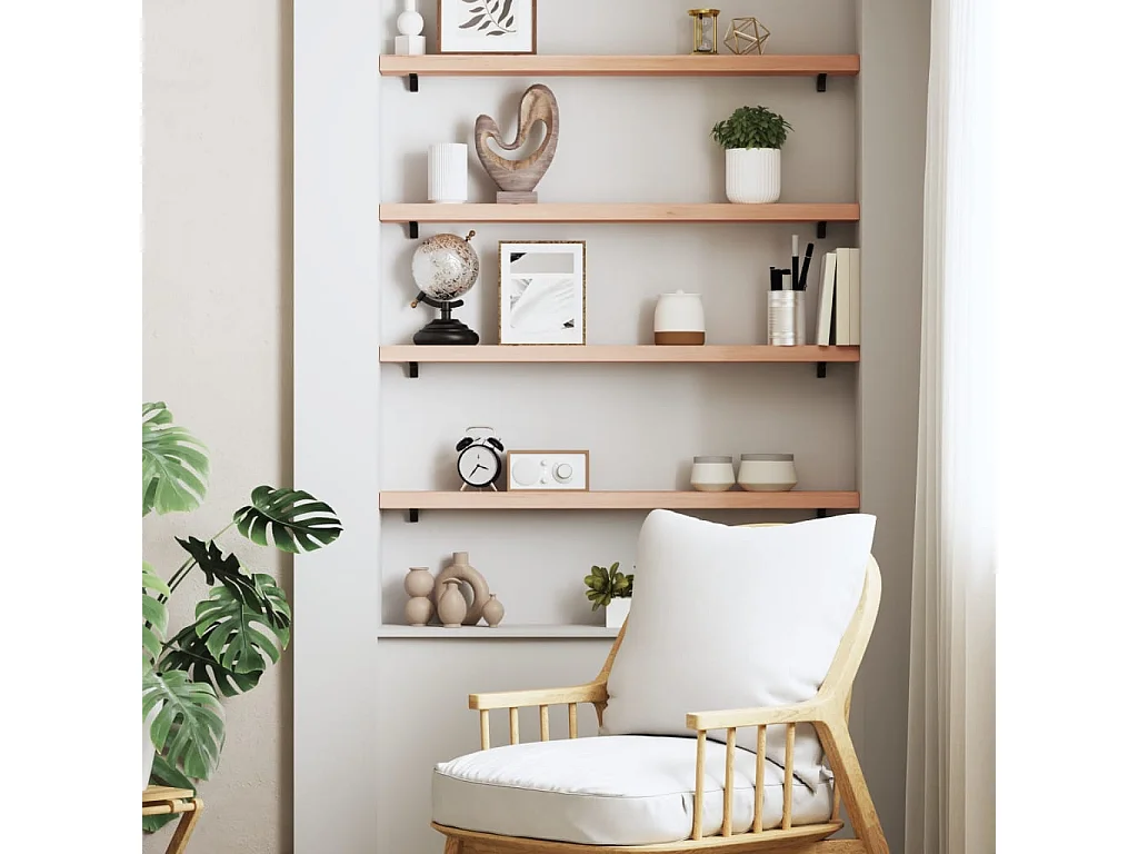 Étagère murale 80x10x4 cm bois de chêne massif non traité