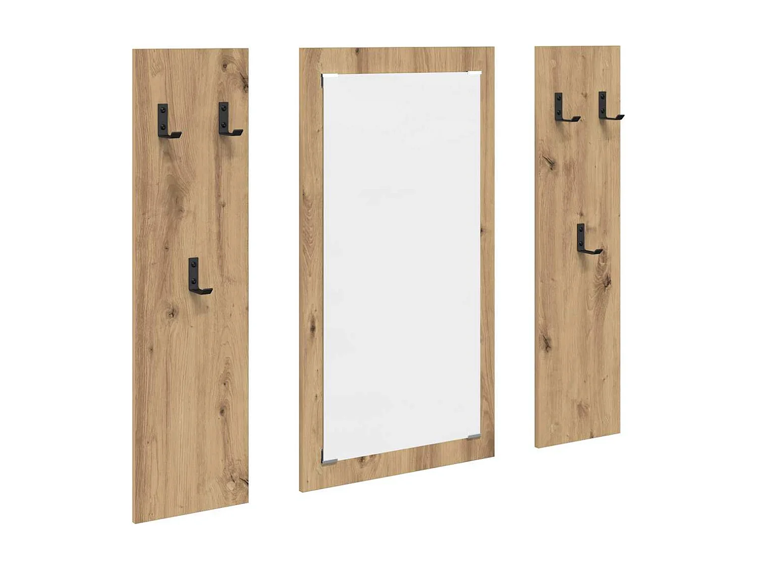 Appendiabiti da parete in rovere fatto a mano 96 x 1,5 x 90 cm