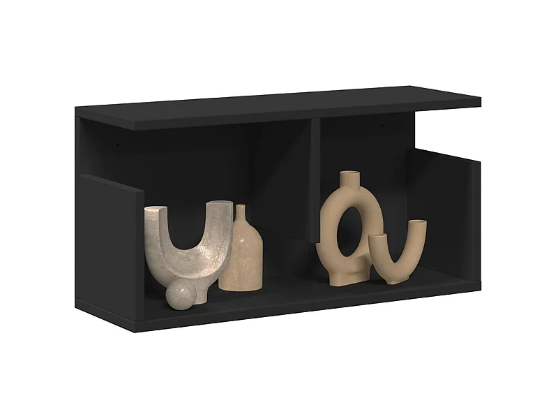 Wandkast 60x20x30 cm zwart bewerkt hout