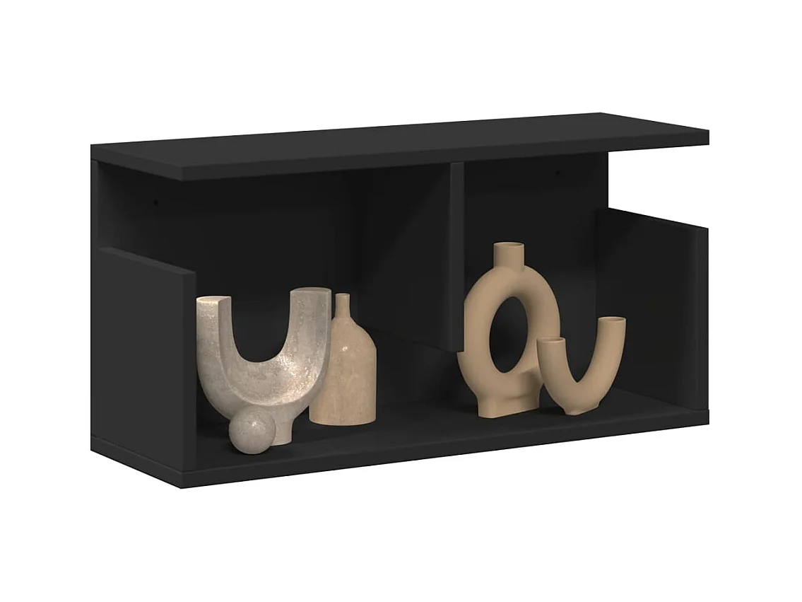 Wandkast 60x20x30 cm zwart bewerkt hout