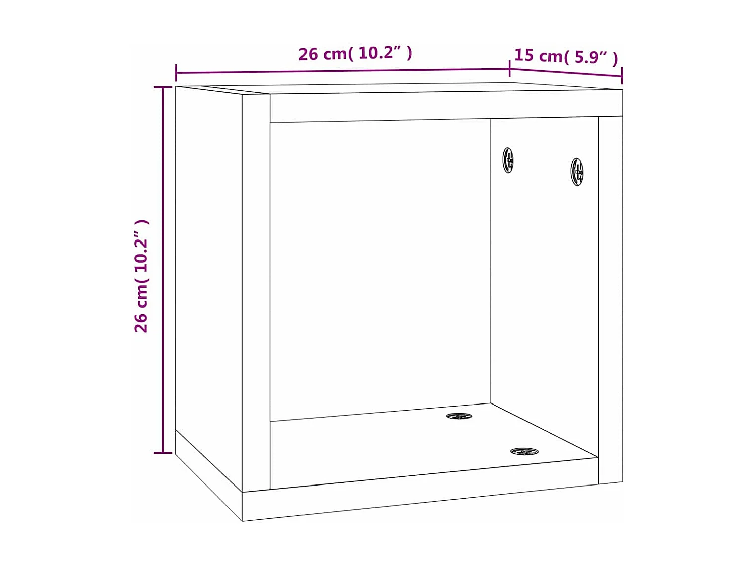 Estantes de pared 4 piezas Gris 26 x 15 x 26 cm Madera de ingeniería