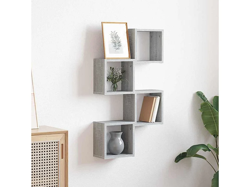 Étagères Murales 4 pcs Gris 26 x 15 x 26 cm Bois d'ingénierie