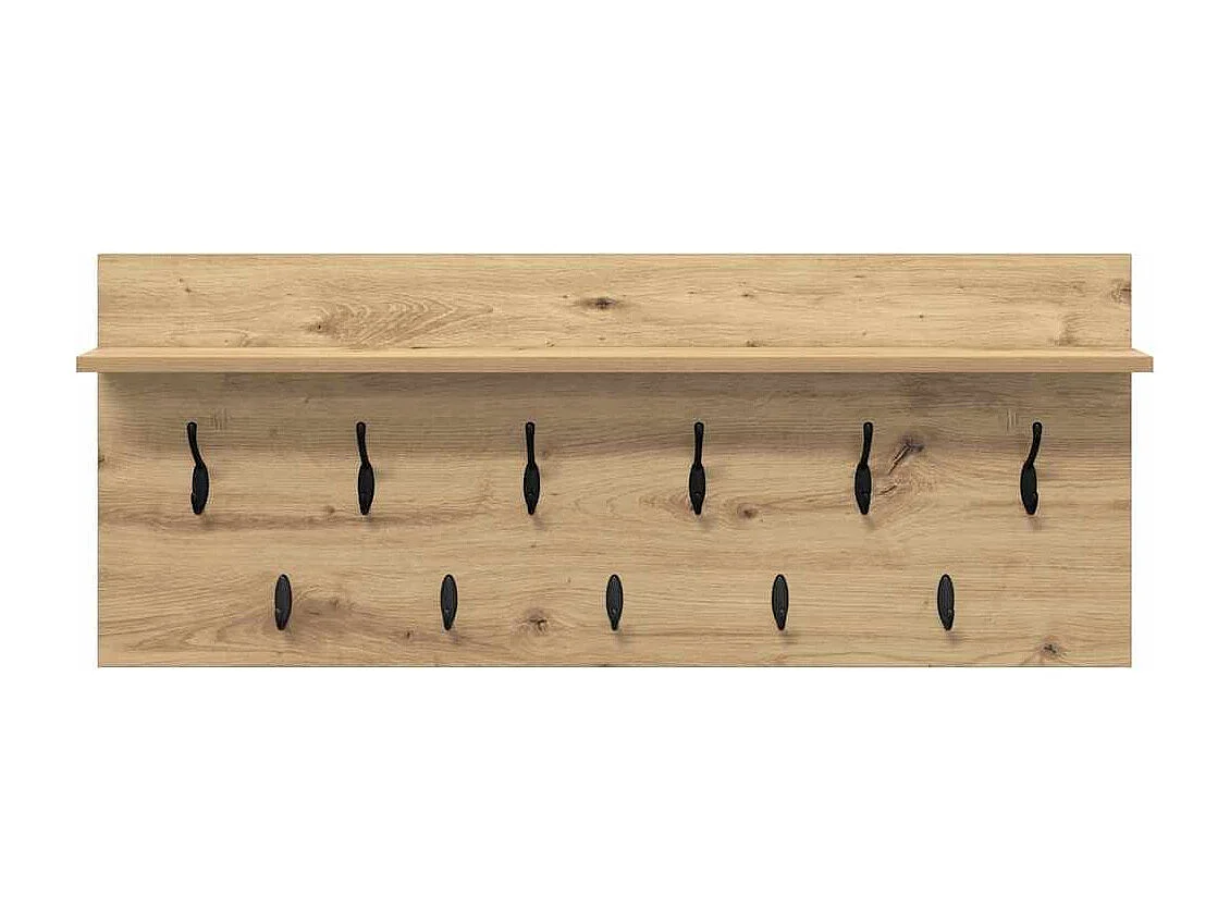 Perchero de pared de roble hecho a mano en madera de ingeniería