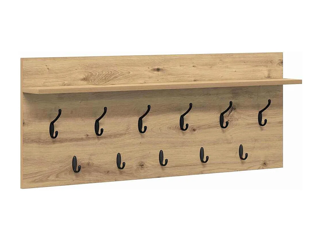 Porte-manteau mural chêne artisanal Bois d'ingénierie