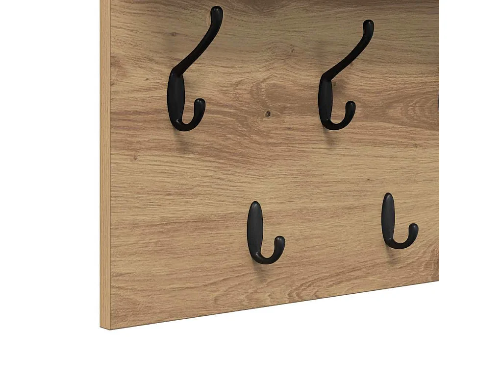 Porte-manteau mural chêne artisanal Bois d'ingénierie