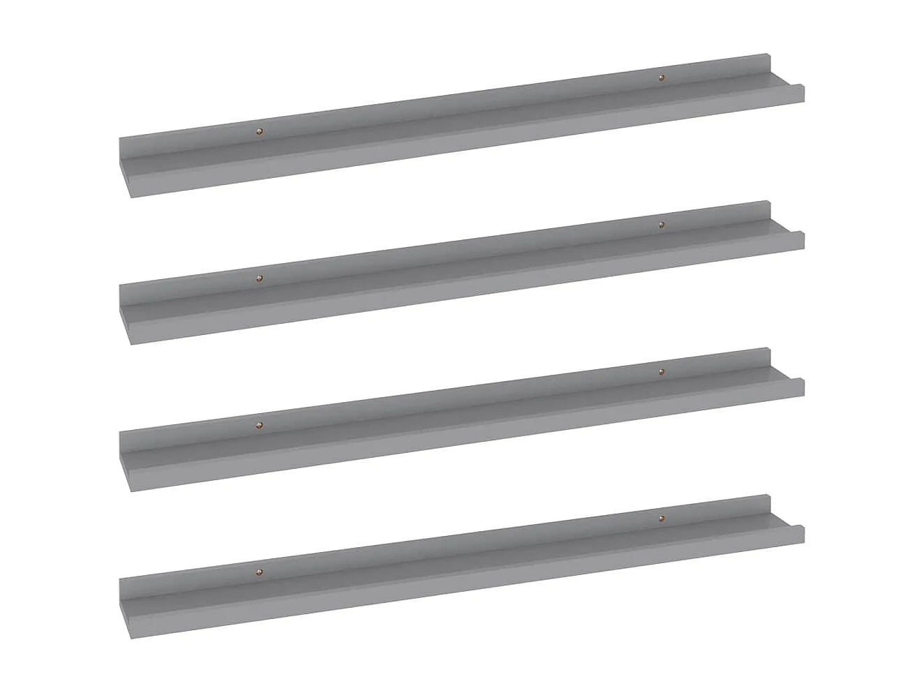 Étagères murales 4 pcs Gris 80x9x3 cm