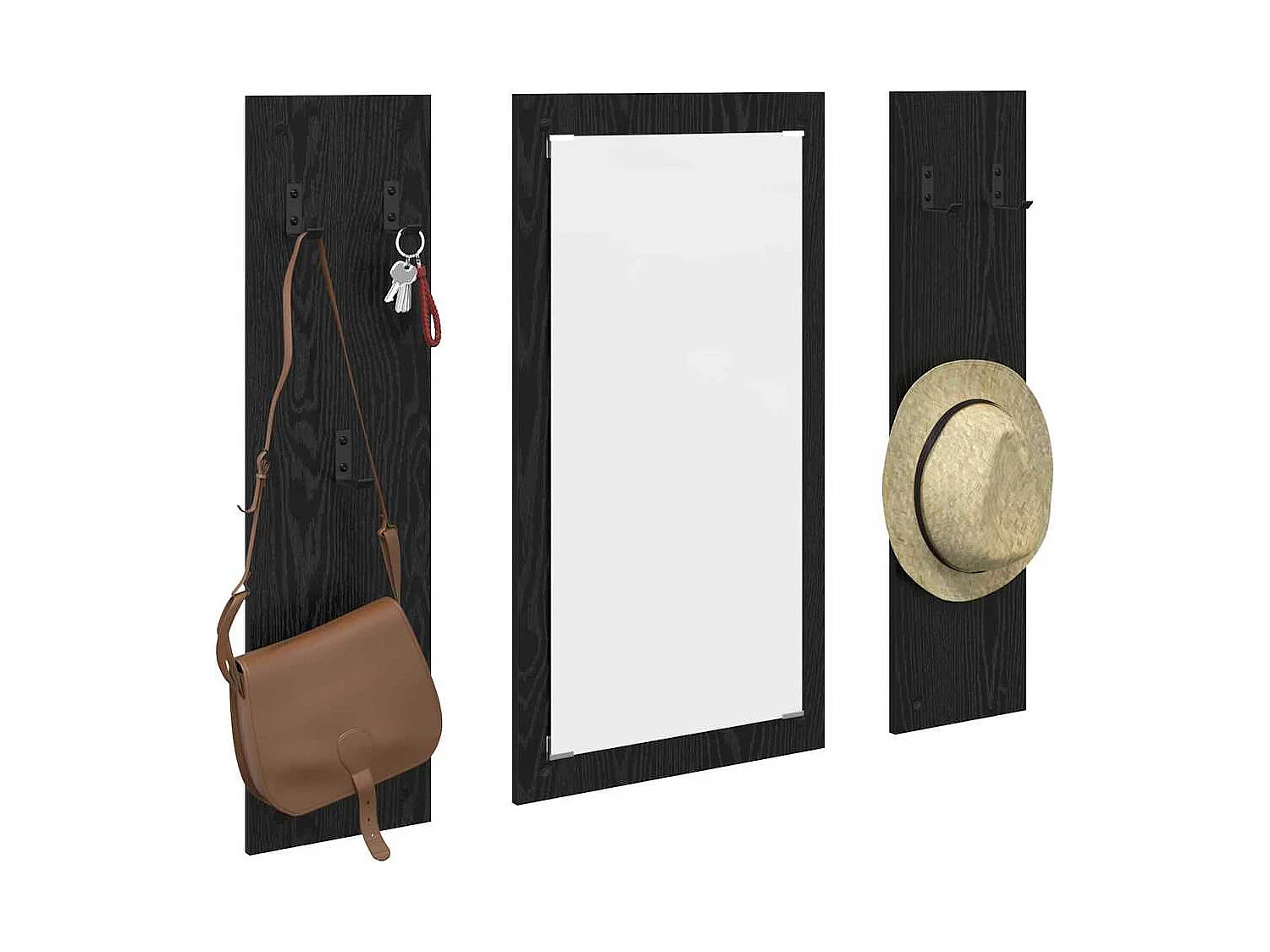 Porte-manteau mural Montage mural Chêne noir 96 x 1,5 x 90 cm