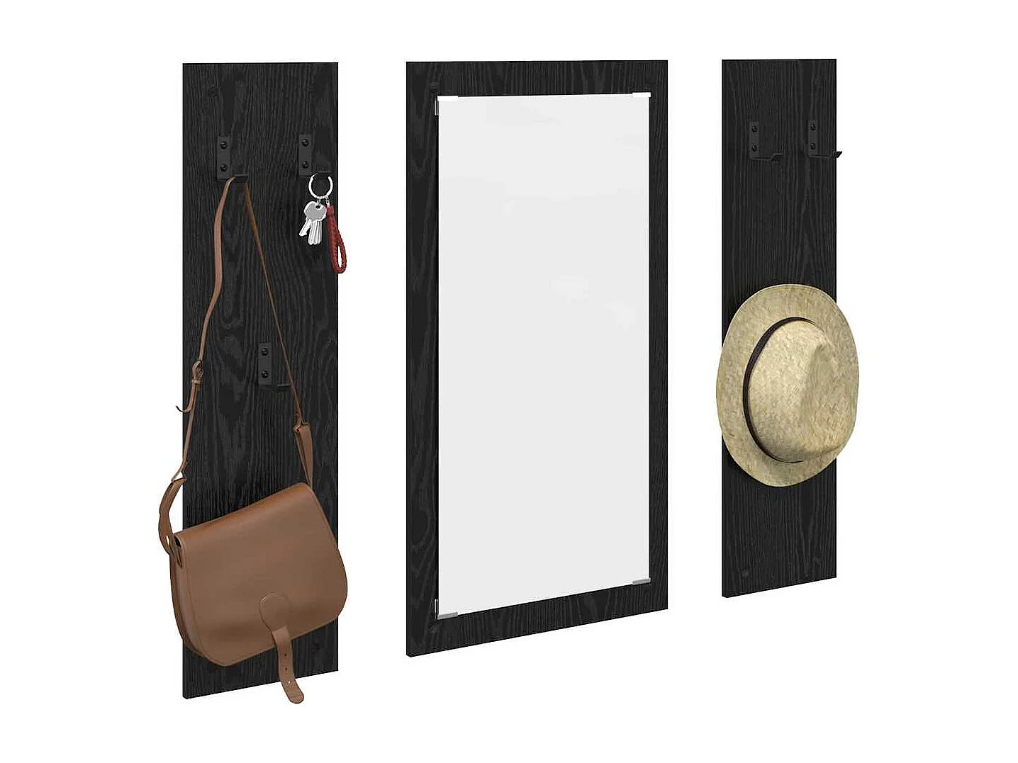 Porte-manteau mural Montage mural Chêne noir 96 x 1,5 x 90 cm