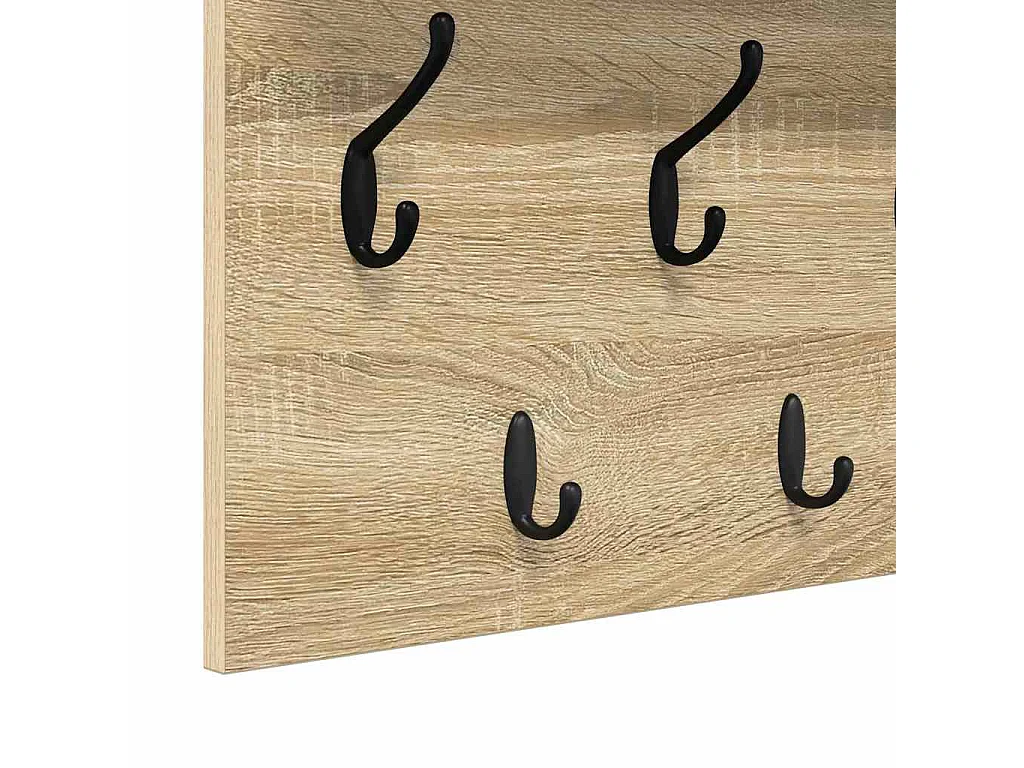 Appendiabiti da parete con ripiano in rovere Sonoma 80 x 40 x 12 cm