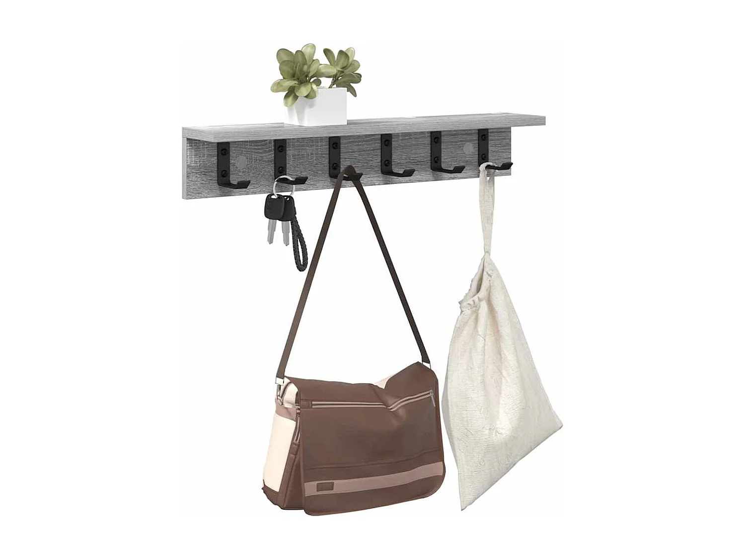 Perchero de pared Sonoma gris 60 x 10,5 x 10,5 cm