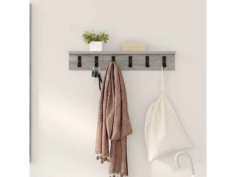 Porte-manteau mural Sonoma gris 60 x 10.5 x 10.5 cm