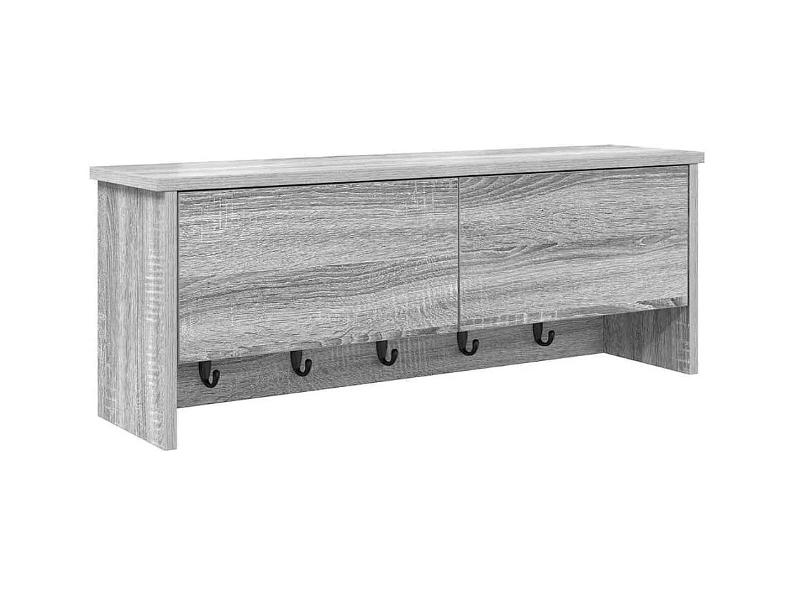 Appendiabiti da parete Sonoma con ripiano, grigio, 80 x 20 x 30 cm