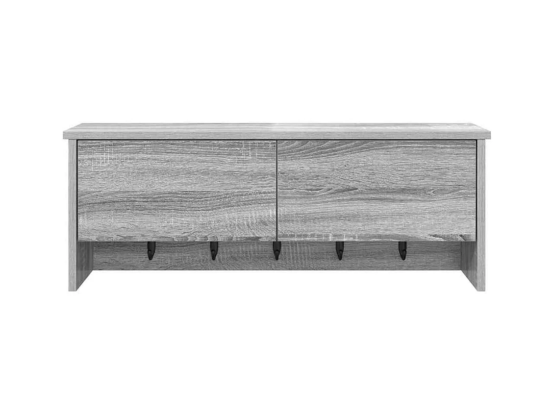 Appendiabiti da parete Sonoma con ripiano, grigio, 80 x 20 x 30 cm