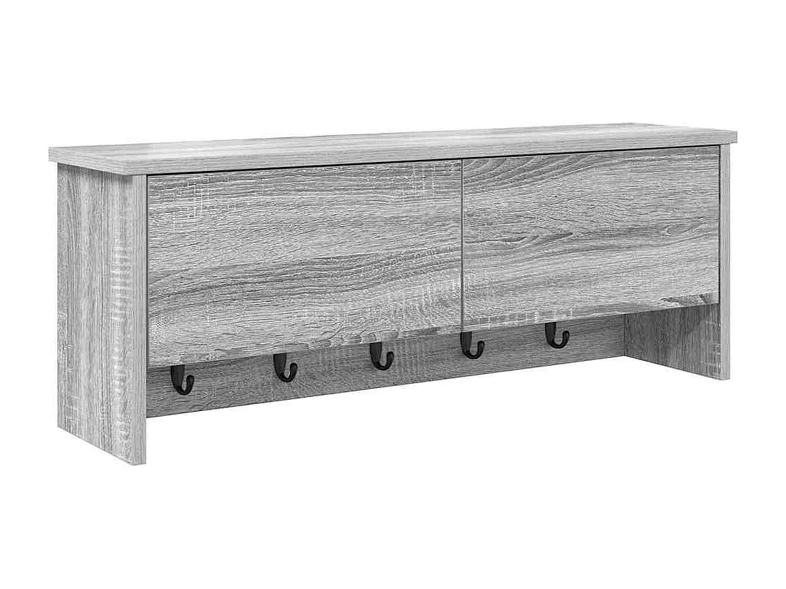 Appendiabiti da parete Sonoma con ripiano, grigio, 80 x 20 x 30 cm