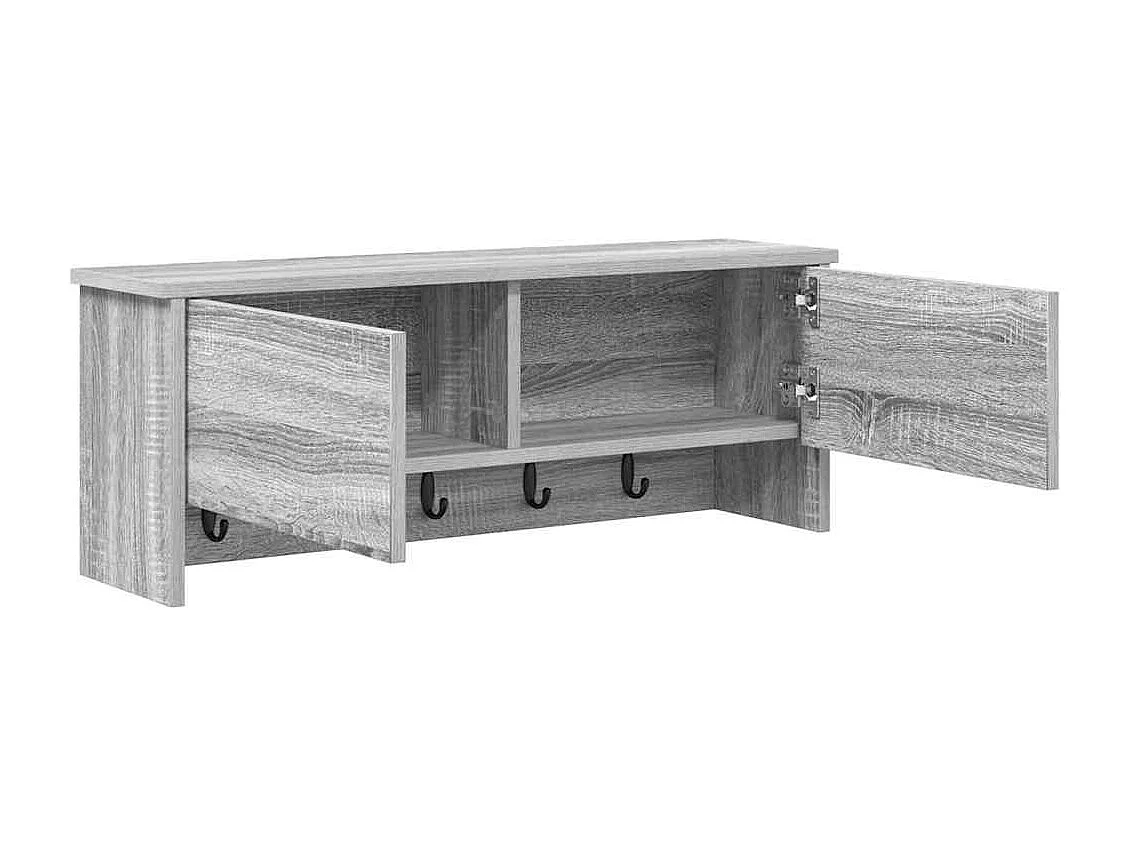 Appendiabiti da parete Sonoma con ripiano, grigio, 80 x 20 x 30 cm