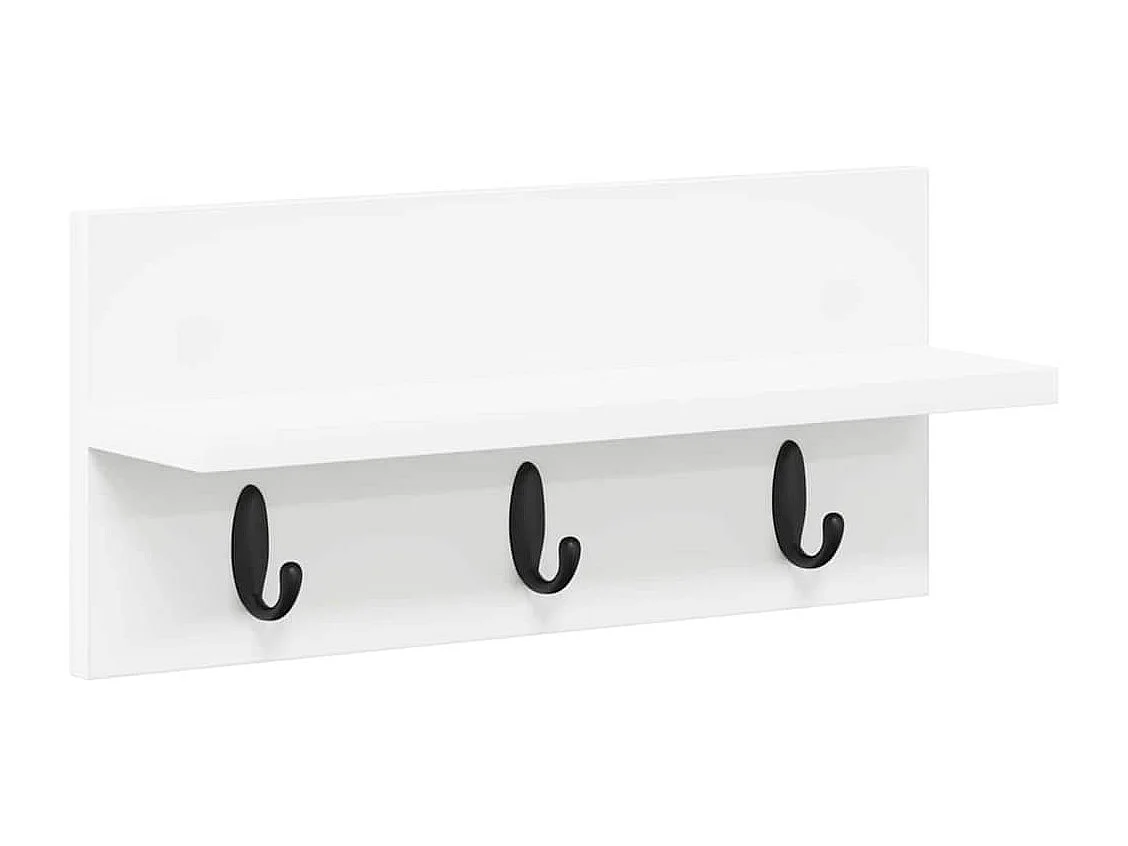 Perchero de pared Blanco 40 x 10,5 x 18 cm Madera de ingeniería