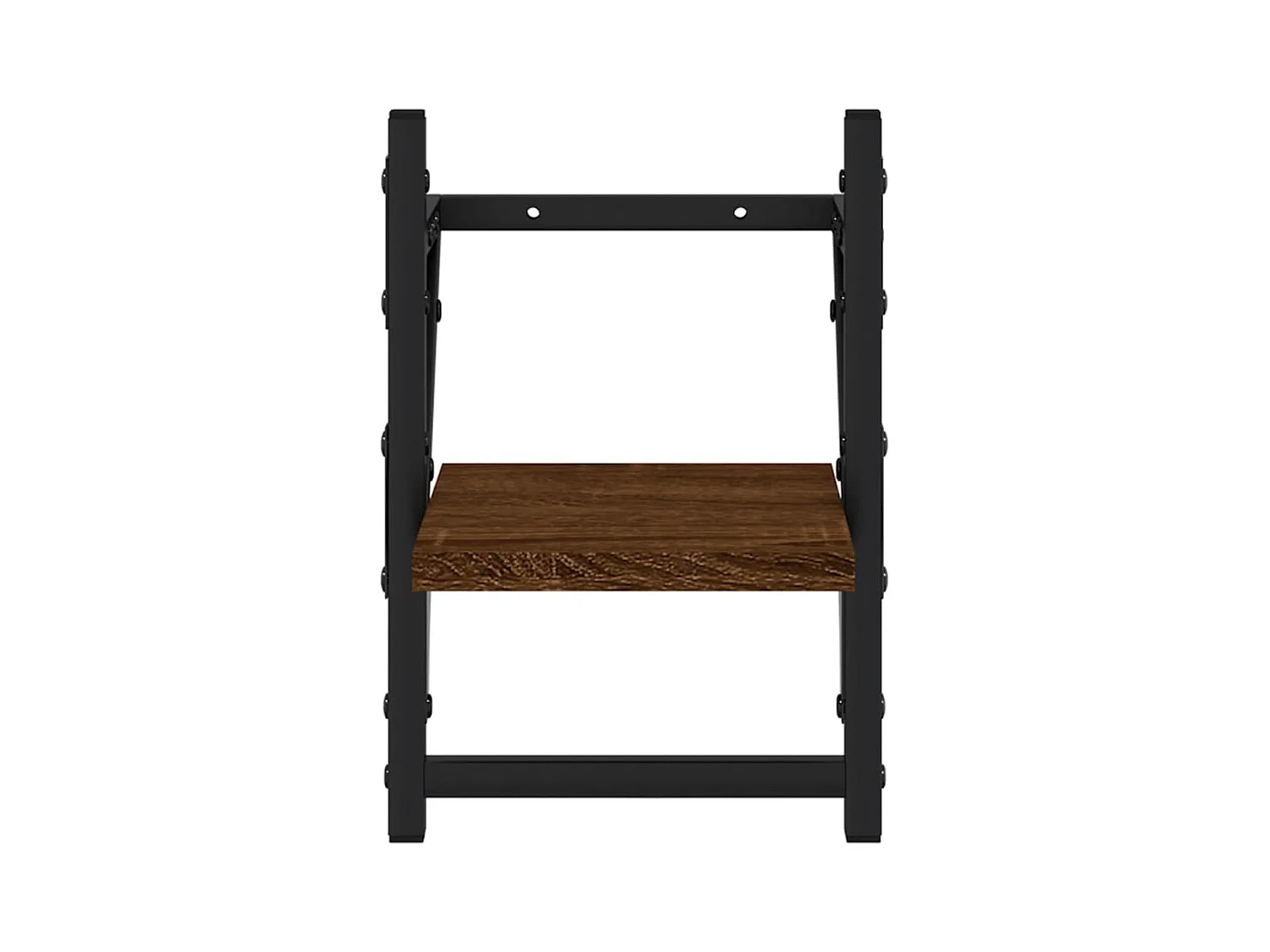 Wandplanken met stangen 2 stuks eikenbruin 20x25x30 cm