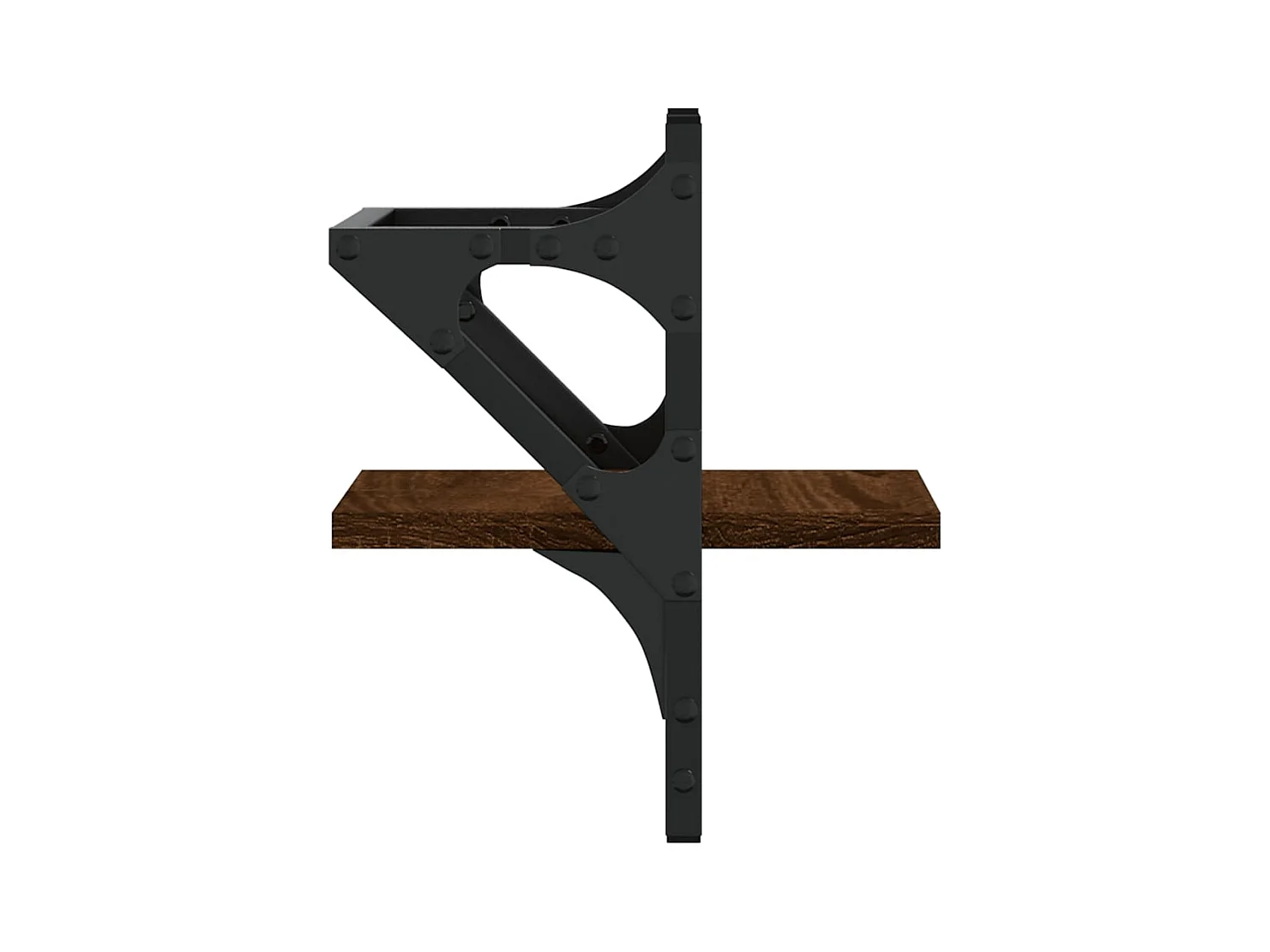 Wandplanken met stangen 2 stuks eikenbruin 20x25x30 cm