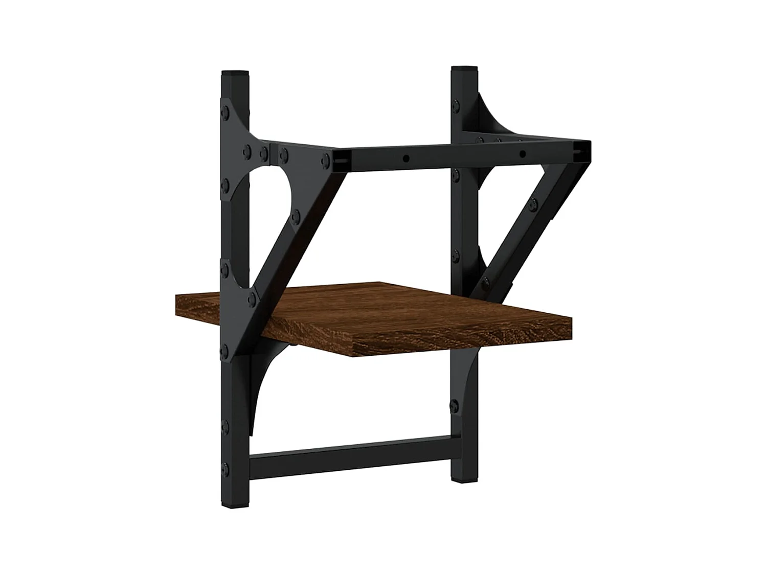 Wandplanken met stangen 2 stuks eikenbruin 20x25x30 cm