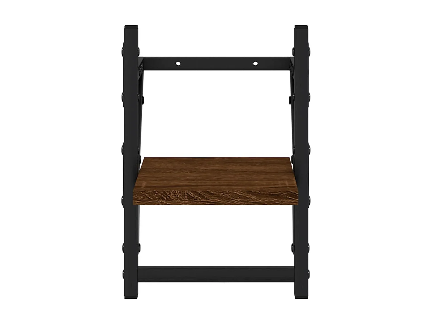 Étagères murales avec barres 2 pcs chêne marron 20x25x30 cm