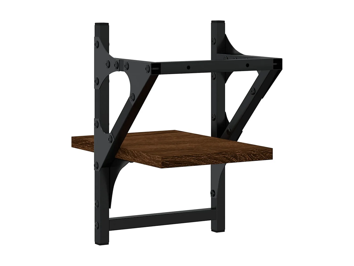 Étagères murales avec barres 2 pcs chêne marron 20x25x30 cm