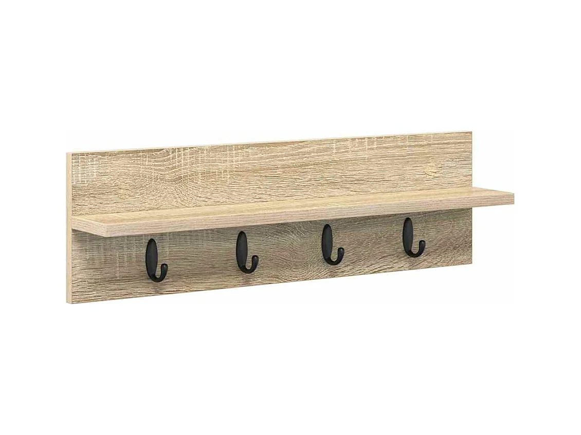 Appendiabiti da parete con ripiano in rovere Sonoma 60 x 10,5 x 18 cm