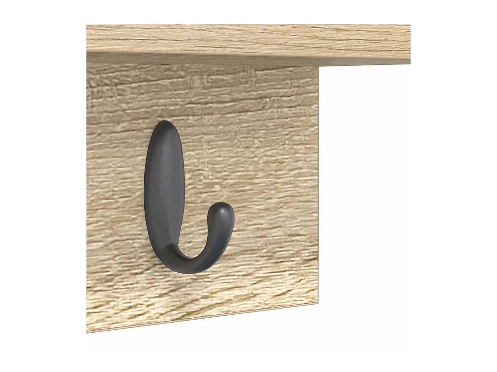 Appendiabiti da parete con ripiano in rovere Sonoma 60 x 10,5 x 18 cm
