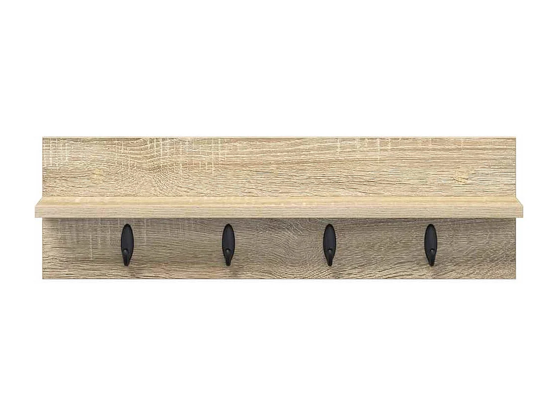 Appendiabiti da parete con ripiano in rovere Sonoma 60 x 10,5 x 18 cm