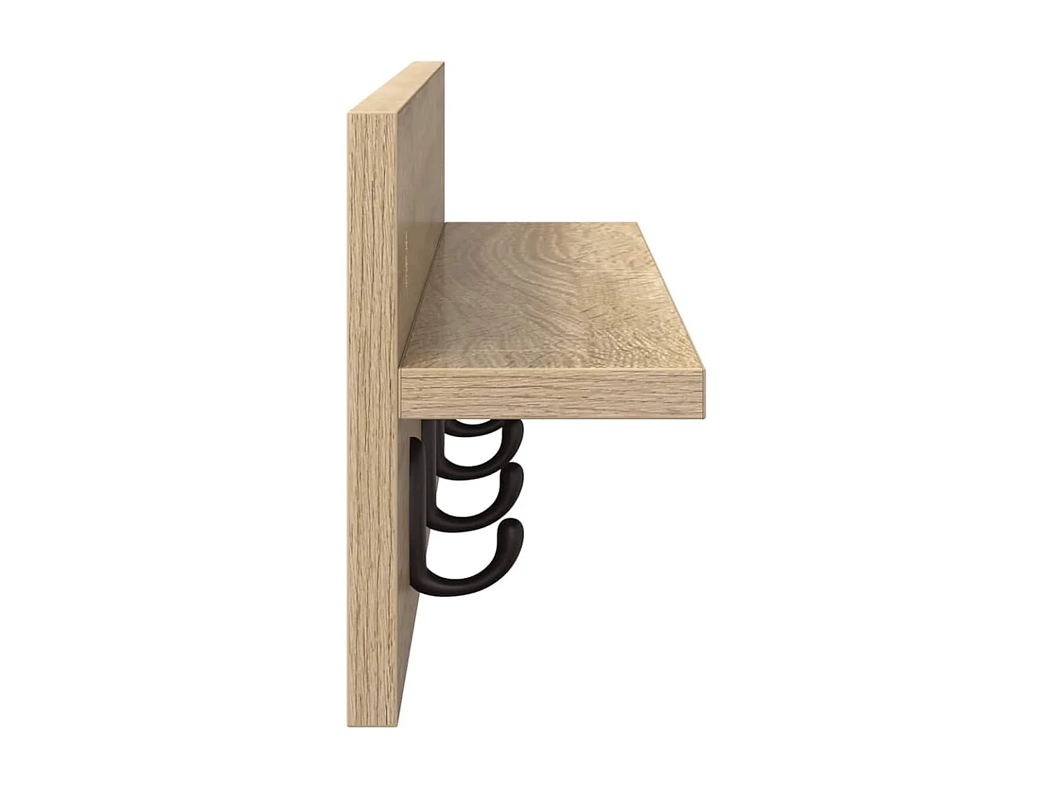 Appendiabiti da parete con ripiano in rovere Sonoma 60 x 10,5 x 18 cm
