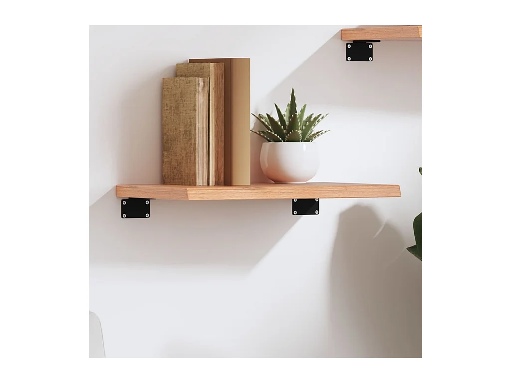 Étagère murale marron clair 40x20x2 cm bois chêne massif traité