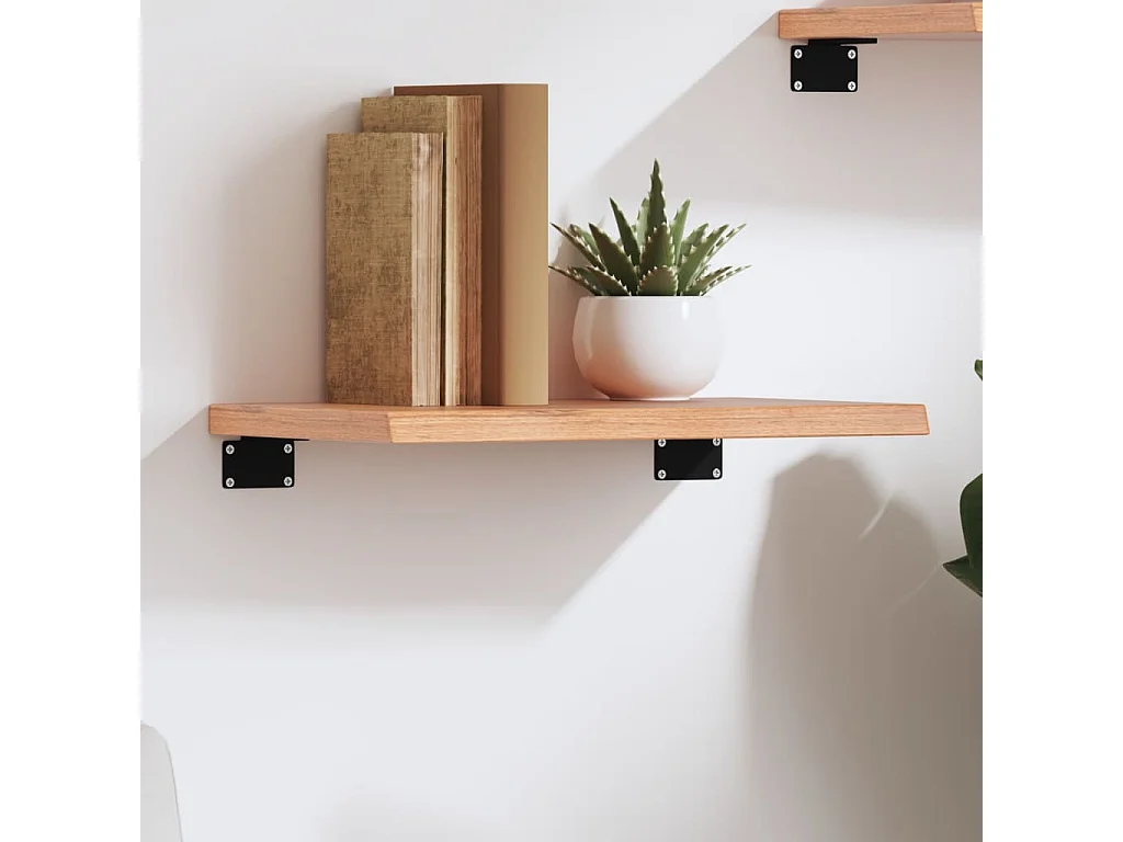 Étagère murale marron clair 40x20x2 cm bois chêne massif traité