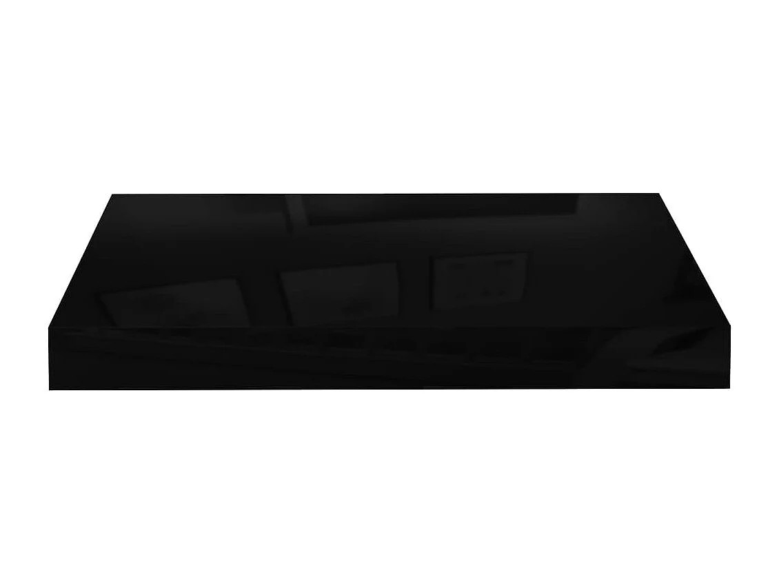 Étagère murale flottante Noir brillant 40x23x3,8 cm MDF
