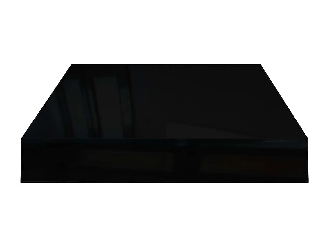Étagère murale flottante Noir brillant 40x23x3,8 cm MDF