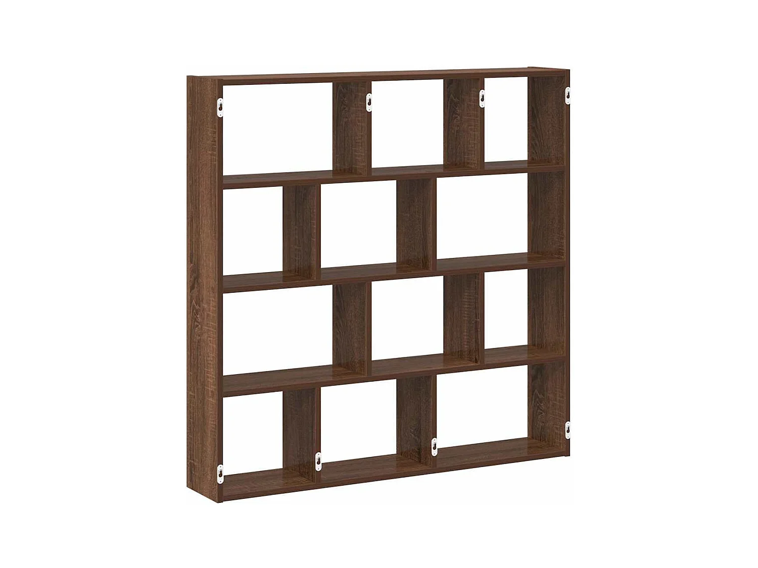 Estante cúbico de pared de 12 compartimentos en roble marrón