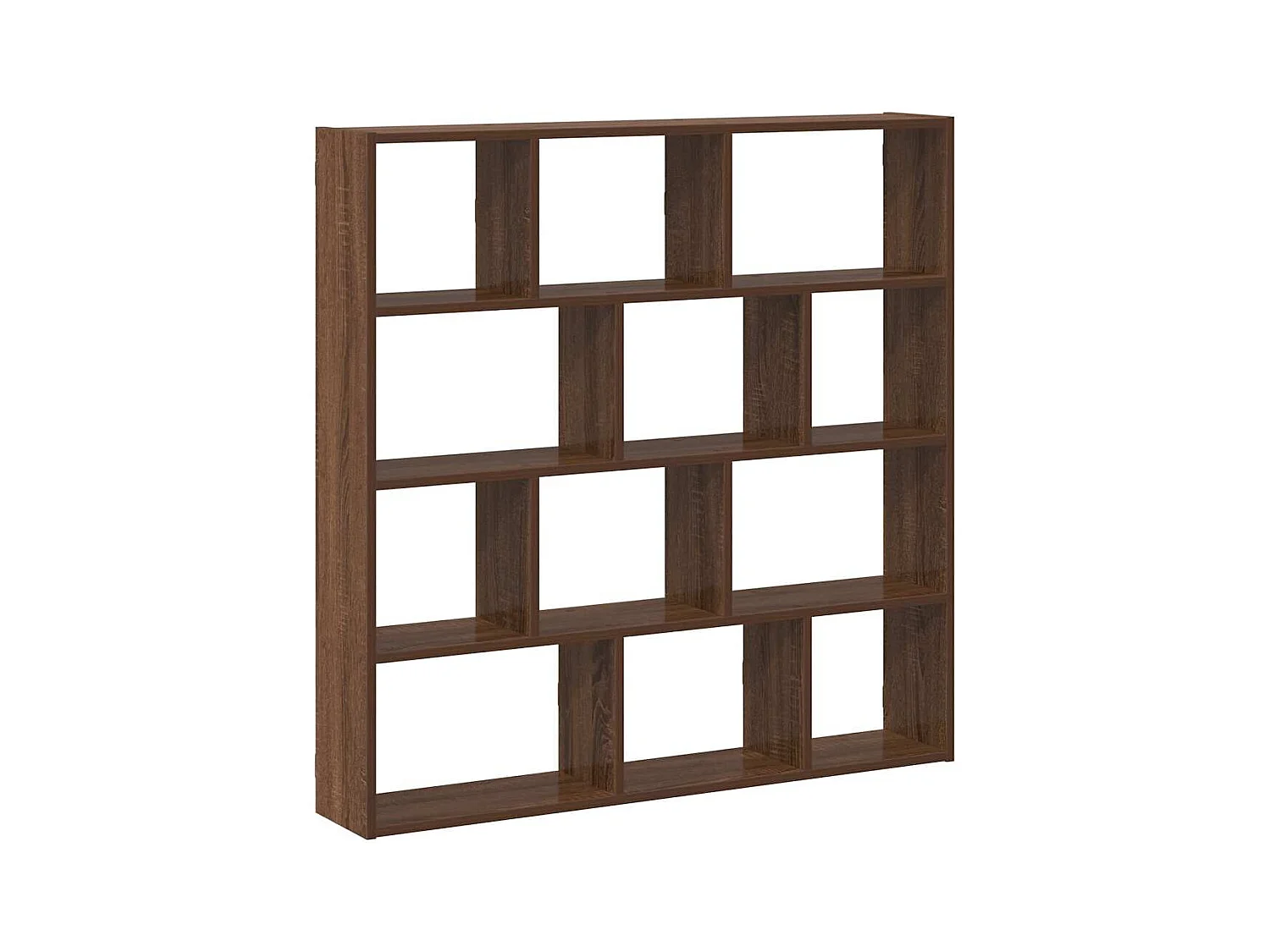 Estante cúbico de pared de 12 compartimentos en roble marrón