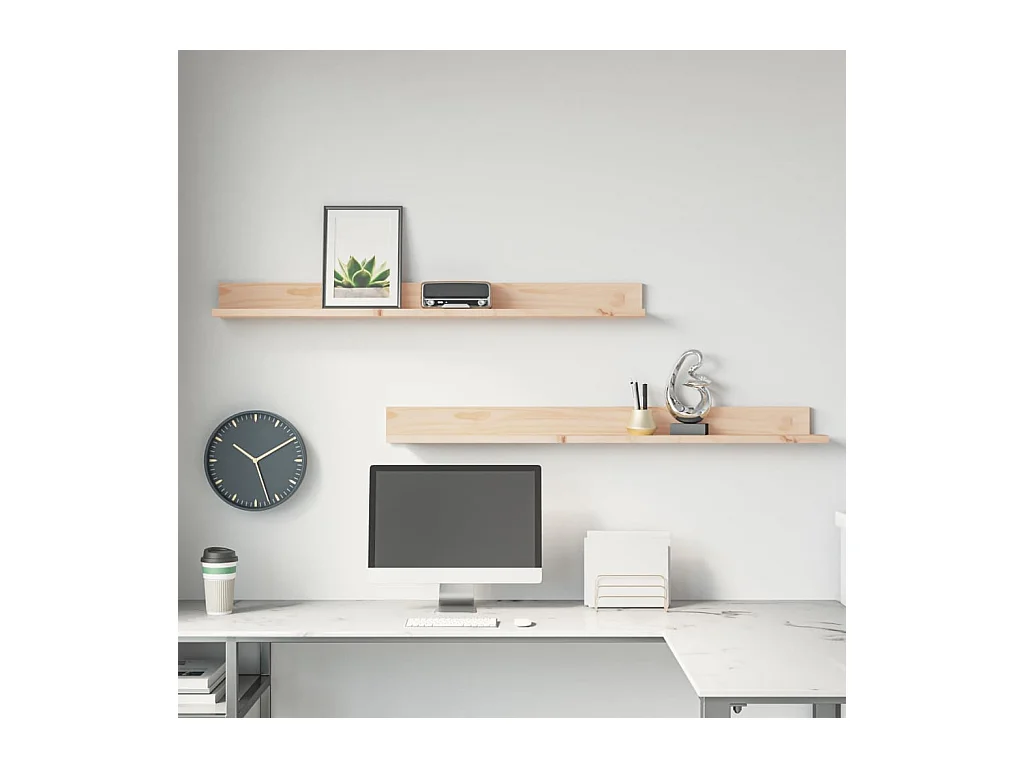 Étagères murales 2 pcs 110x11x9 cm Bois de pin massif