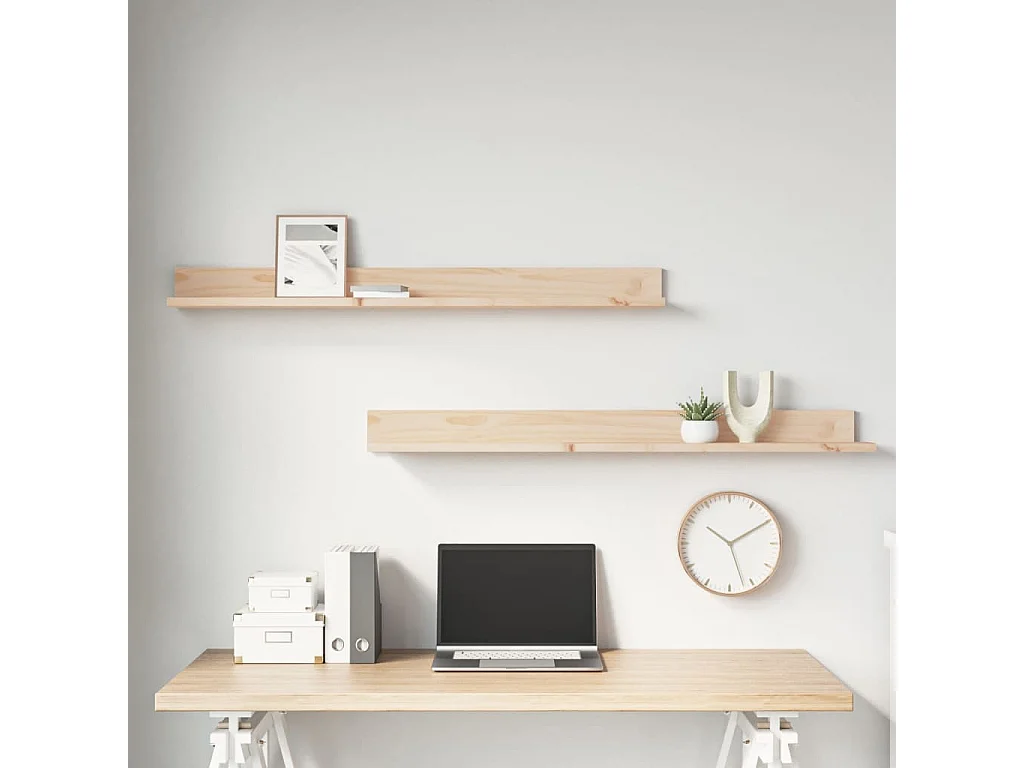 Étagères murales 2 pcs 110x11x9 cm Bois de pin massif