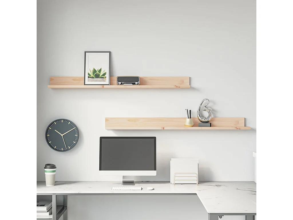 Étagères murales 2 pcs 110x11x9 cm Bois de pin massif