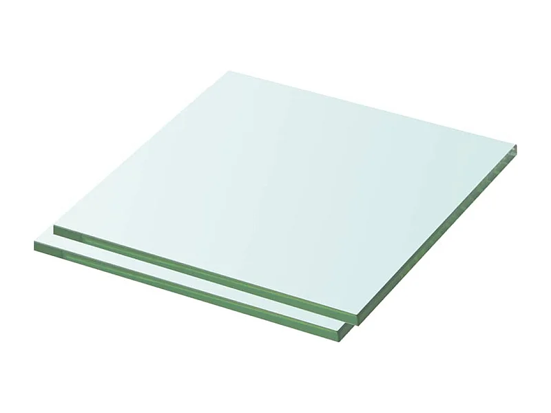 Plankpanelen 2 stuks Transparant glas 30 x 30 cm