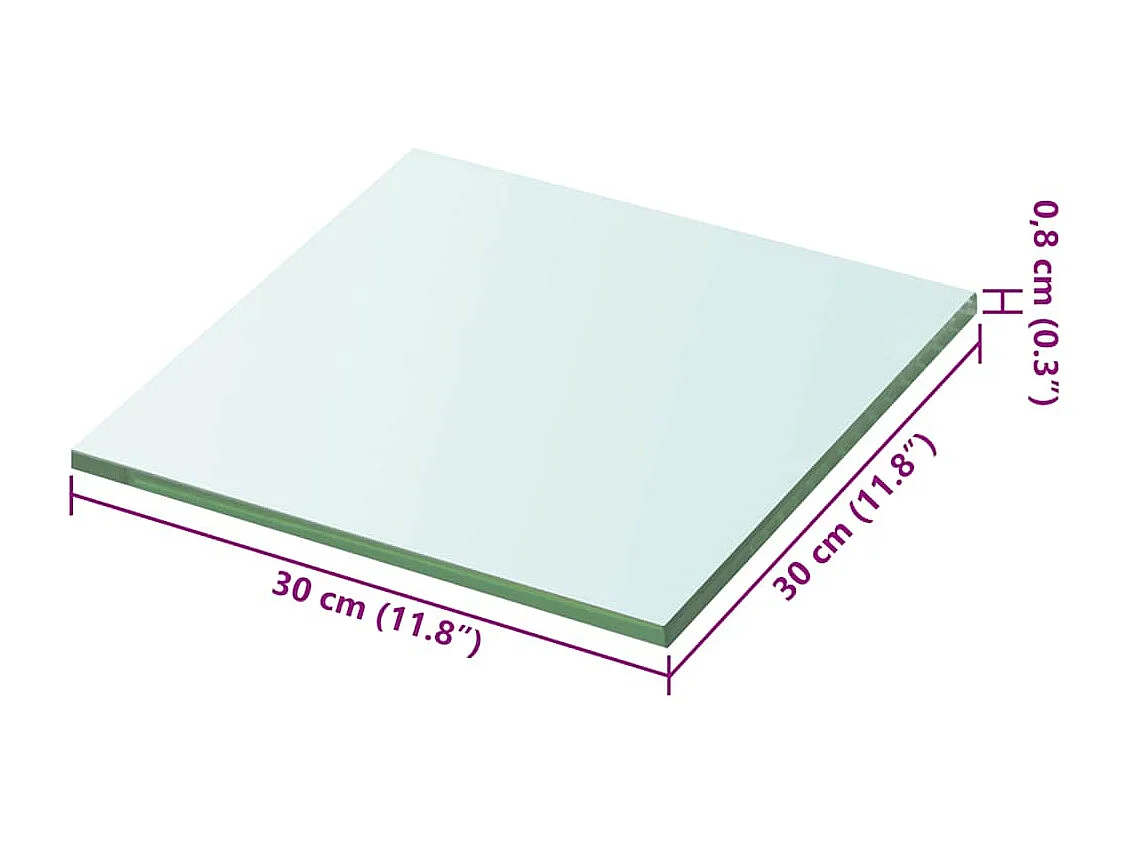 Panneaux d'étagère 2 pcs Verre Transparent 30 x 30 cm