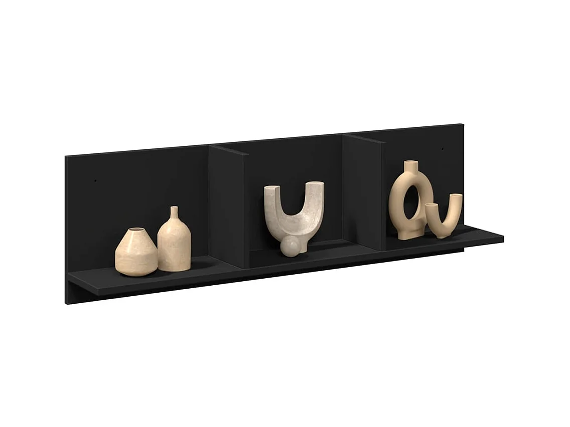 Wandkast 100x16,5x30 cm zwart bewerkt hout