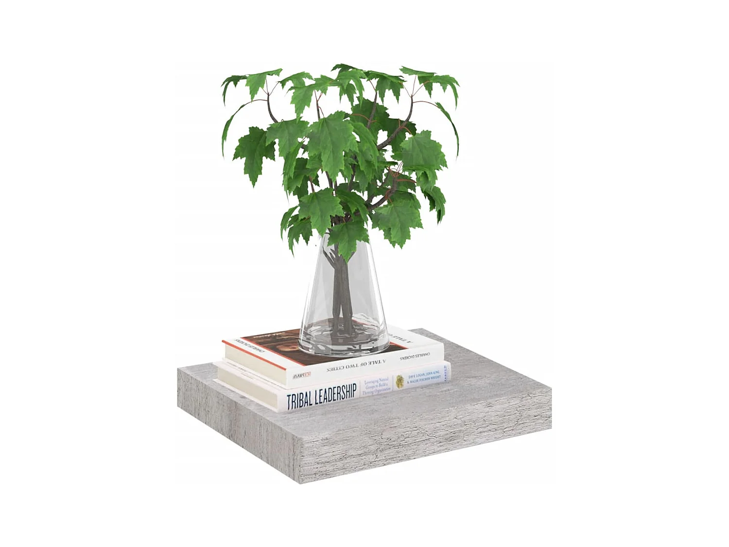 Étagère murale flottante gris béton 23x23,5x3,8 cm MDF