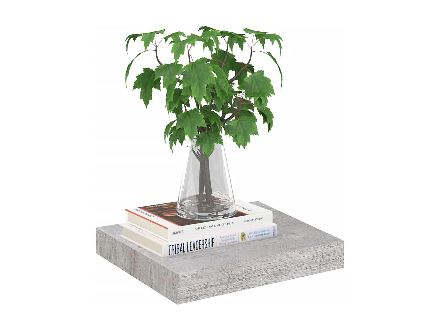 Étagère murale flottante gris béton 23x23,5x3,8 cm MDF