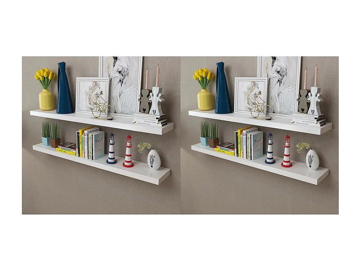 Étagères murales 4 pcs Blanc 120 cm