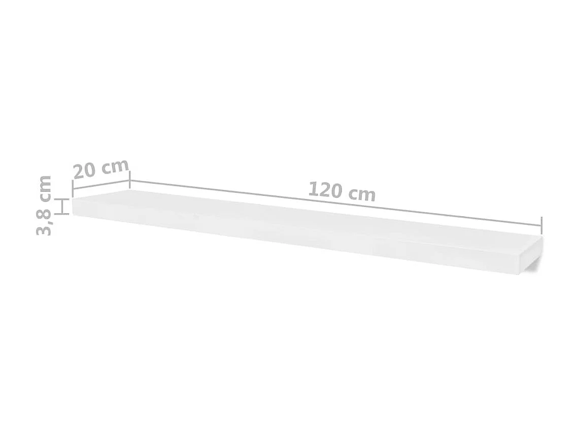 Étagères murales 4 pcs Blanc 120 cm